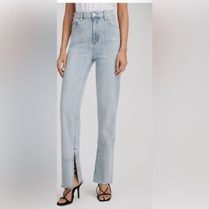 PAIGE Stella Straight Leg Split Hem Jeans | Light Wash | Size 29